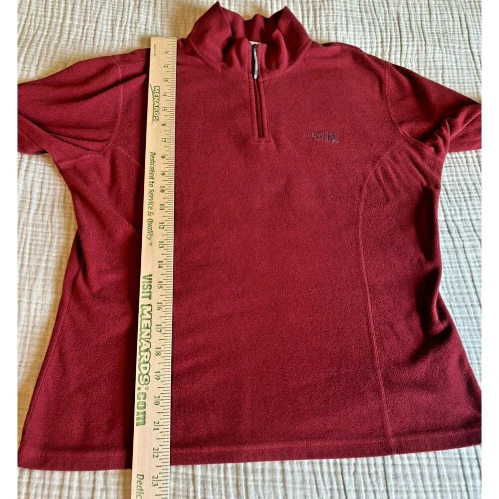 The North Face TKA 100 1/4 Zip Womens Fleece Burgundy Jacket Pullover Medium